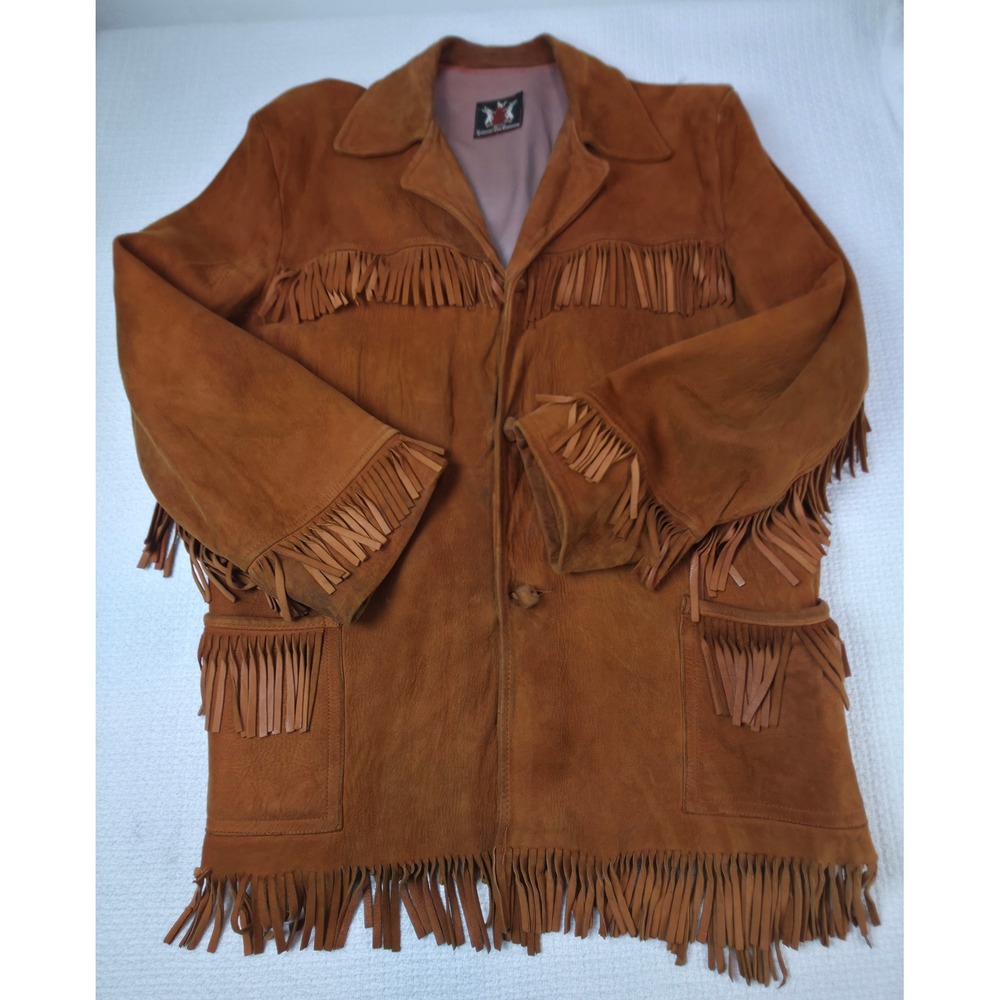 Vintage Hudson's Bay Fringe Suede Leather Jacket Western Boho Unisex M L AS IS